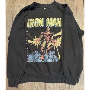 Marvel‎ Iron Man Graphic Print Crew neck Sweatshirt SZ Large vintage look